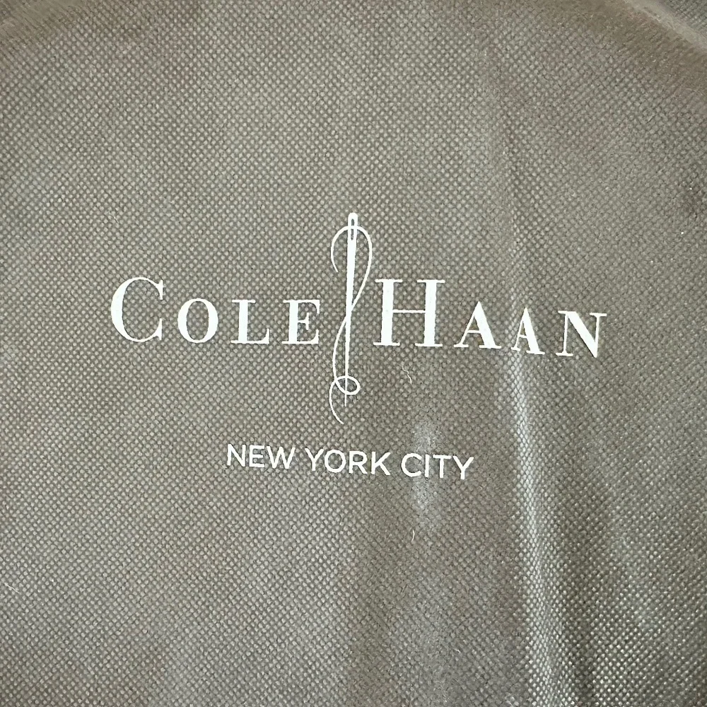 Cole Haan Brown Leather Jacket Cropped Design and Feminine Ruffle Front Detail